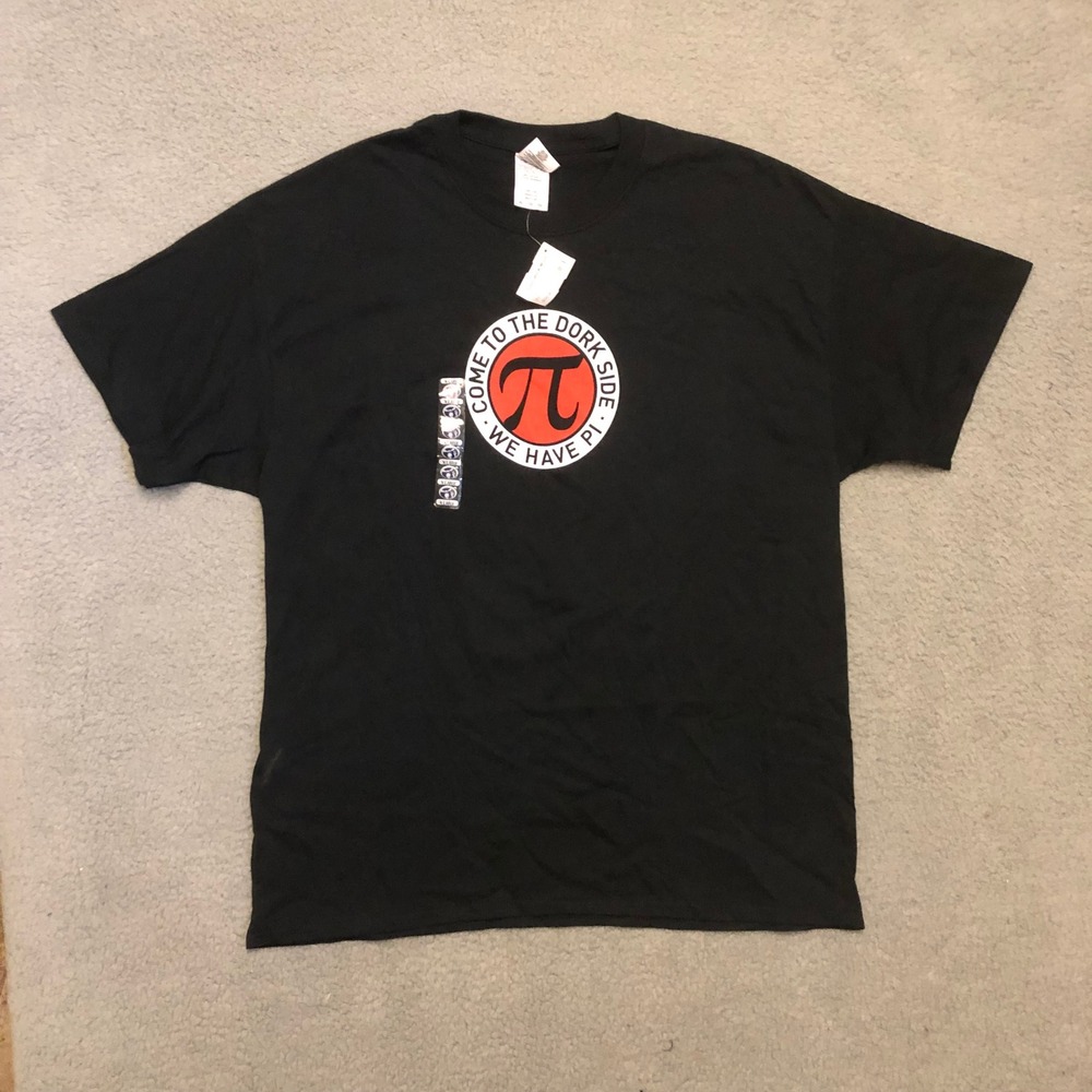 2010 Come To The Dork Side We Have Pi T-Shirt Mens XL Black Gildan Math Nerd
